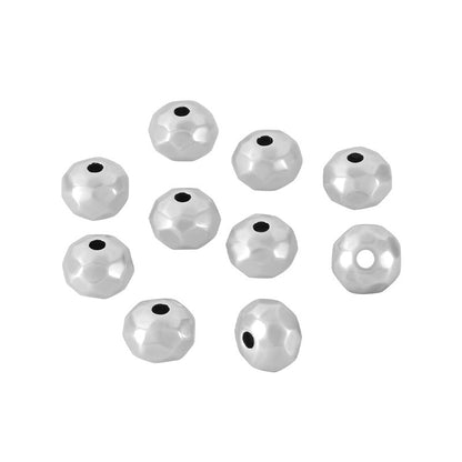 Mellandel silverpläterad - Facetterad rondell 4x3mm 10- pack