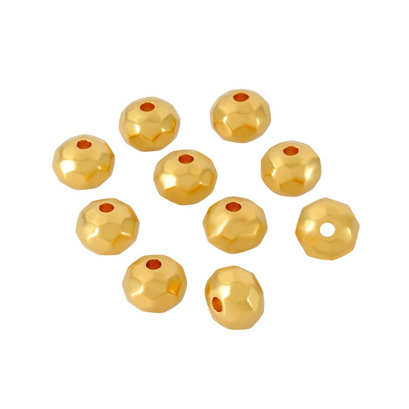 Mellandel 24K guldpläterad - Facetterad rondell 4x3mm 10- pack