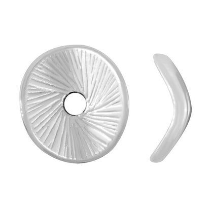 Mellandel silverpläterad - Böjd platt disc 8mm 5- pack