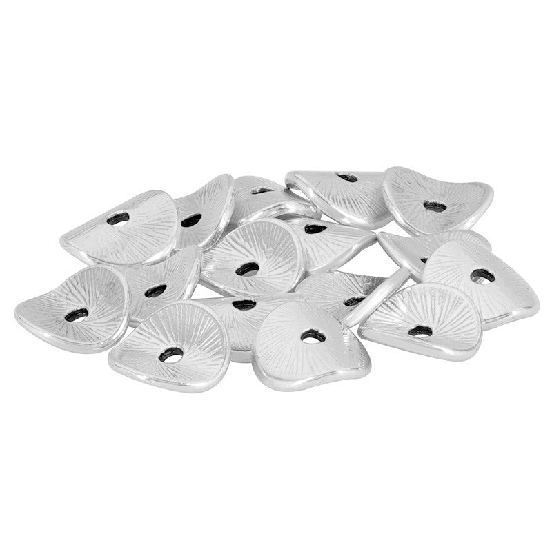 Mellandel silverpläterad - Böjd platt disc 8mm 5- pack