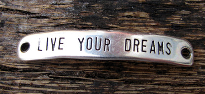 Connector Silverfärgat - Live your dreams 40x7mm,1 styck