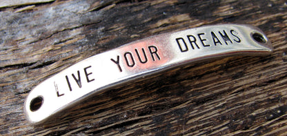 Connector Silverfärgat - Live your dreams 40x7mm,1 styck