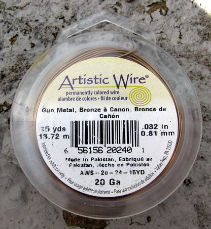 Artistic Wire 20 Ga - Antique Brass Color / Gun metal, 1 rulle