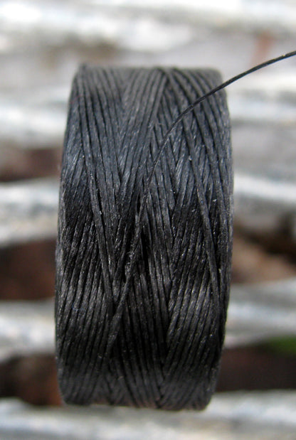 S- Lon bead thread - Black / svart strl D, 1 rulle