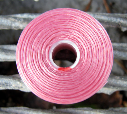 S- Lon bead thread - Pink / Rosa strl D, 1 rulle