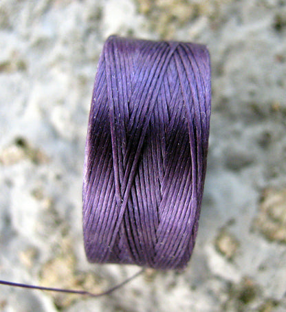 S- Lon bead thread - Purple / Lila, strl D, 1 rulle