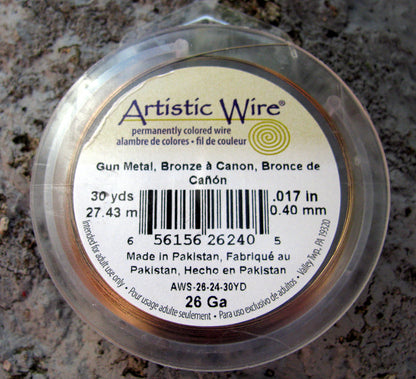 Artistic Wire 26 Ga - Gun Metal, 1 rulle