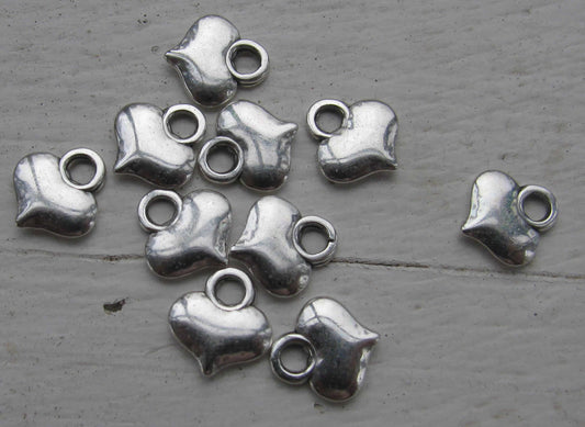 Berlock silverfägad - Bulligt hjärta, 10- pack