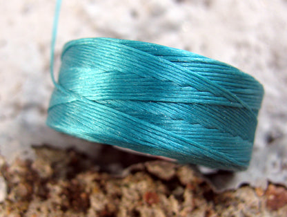 S- Lon bead thread - Teal, strl D, 1 rulle