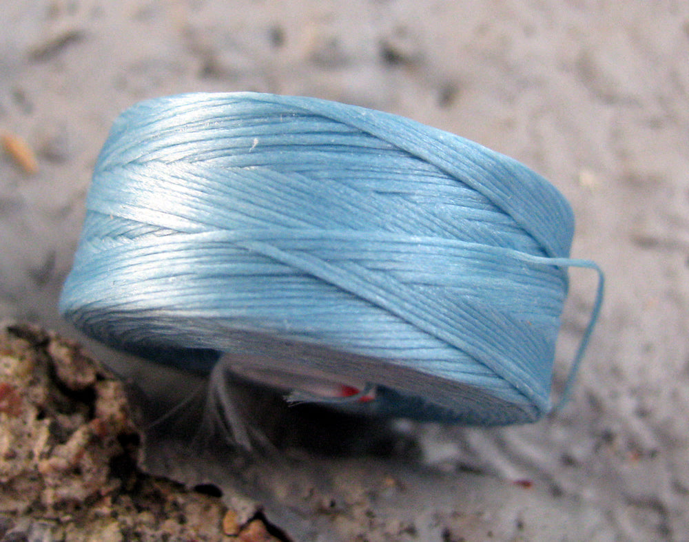 S- Lon bead thread - Light  Blue, strl D, 1 rulle