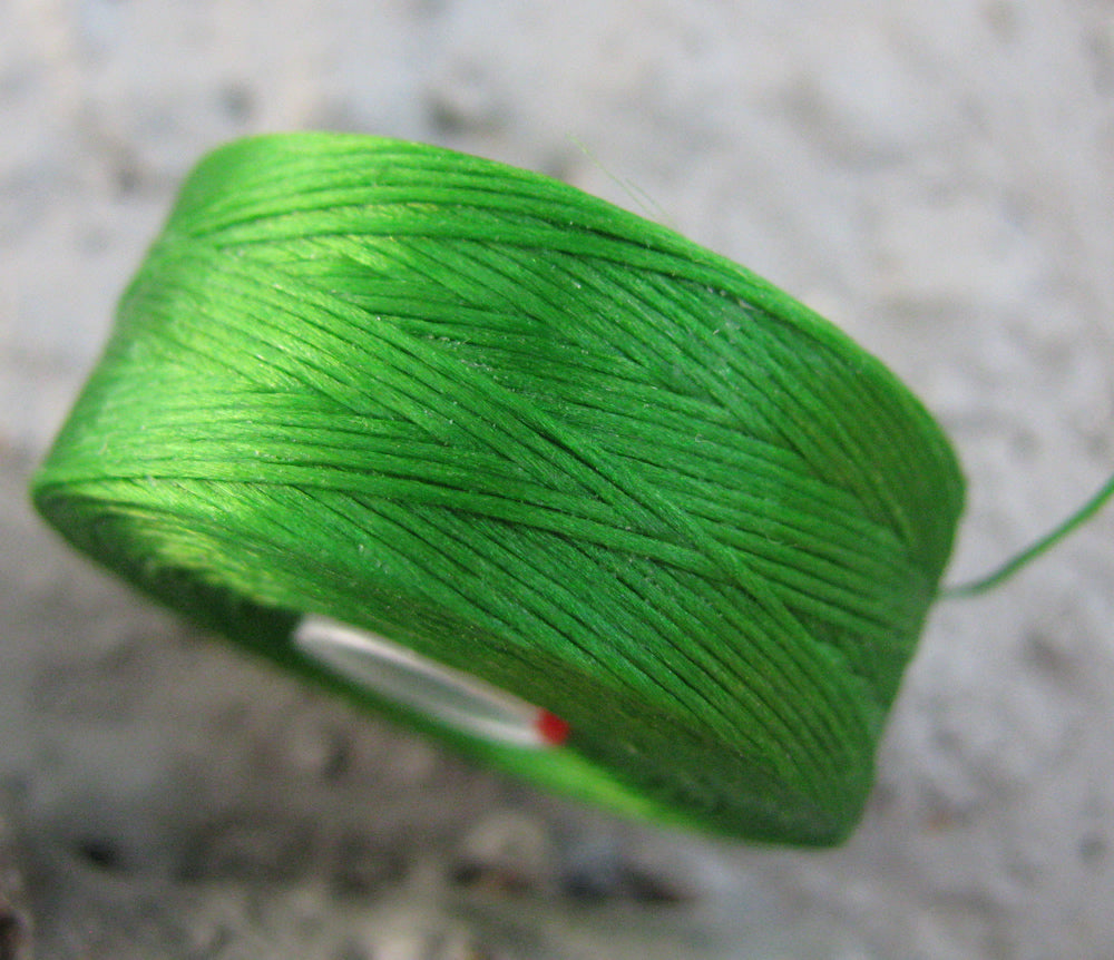 S- Lon bead thread - Green, strl D, 1 rulle