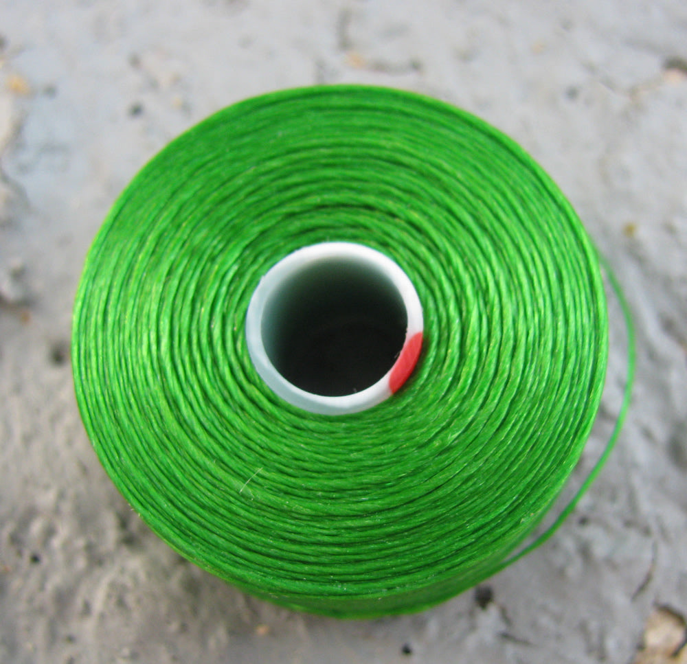 S- Lon bead thread - Green, strl D, 1 rulle