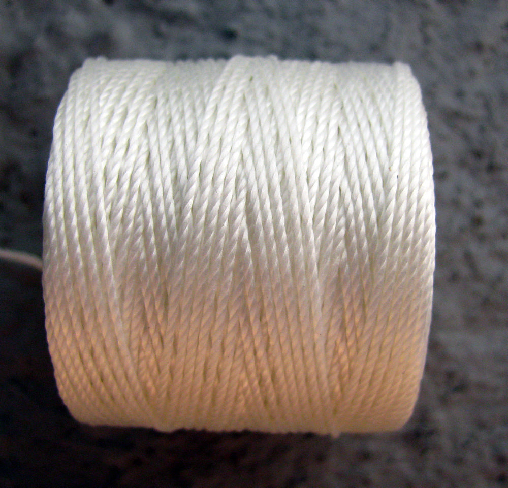 S- Lon bead cord - White / Vit, 1 rulle