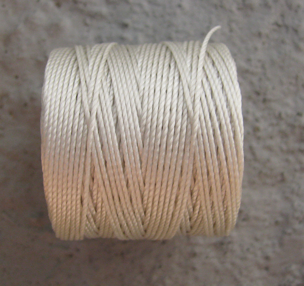 S- Lon bead cord - Cream, 1 rulle