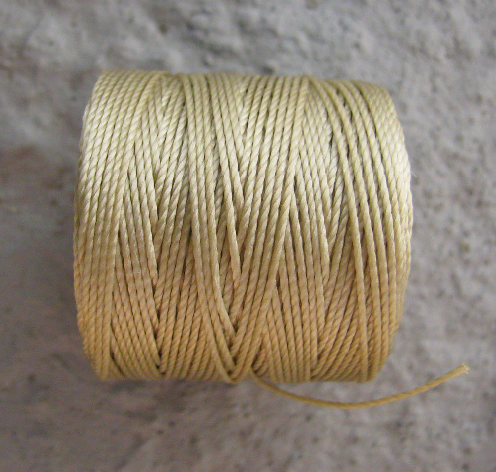 S- Lon bead cord - Light Khaki, 1 rulle