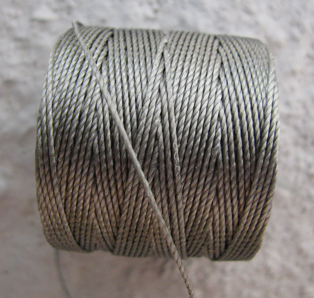 S- Lon bead cord - Gunmetal, 1 rulle