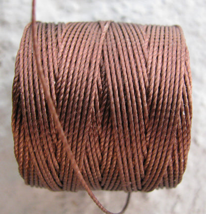 S- Lon bead cord - Brown / Brun, 1 rulle