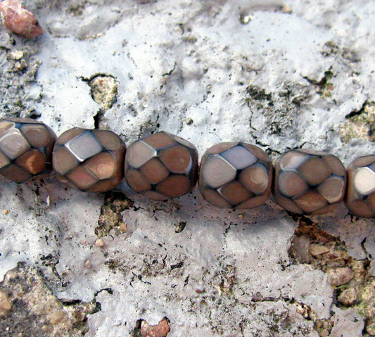 Tjeckiska Firepolish - Snake Mushroom 6mm, 1 sträng