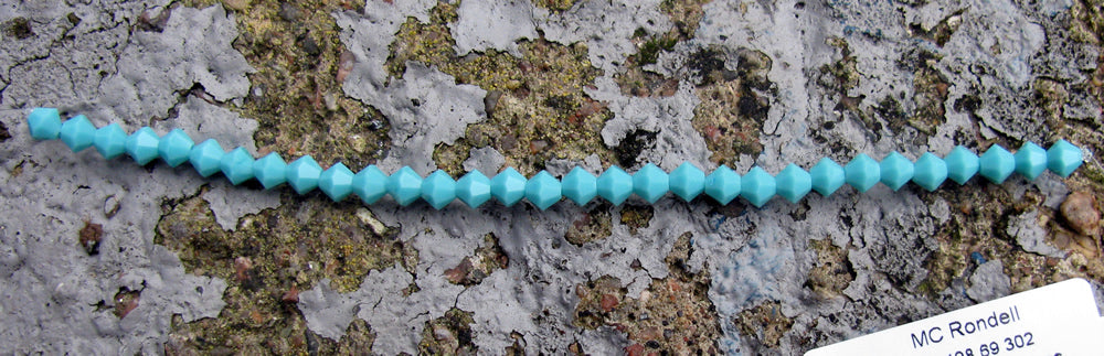 Tjeckiska MC Bicone - Turquoise, 4 mm, 1 sträng