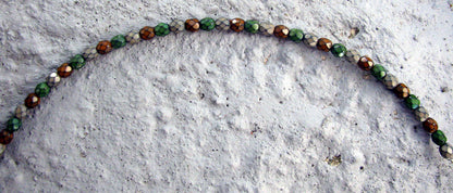 Tjeckiska Firepolish - Snake Earthy Mix 4 mm, 1 sträng