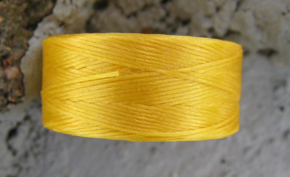 S- Lon bead thread - Golden Yellow , strl D, 1 rulle