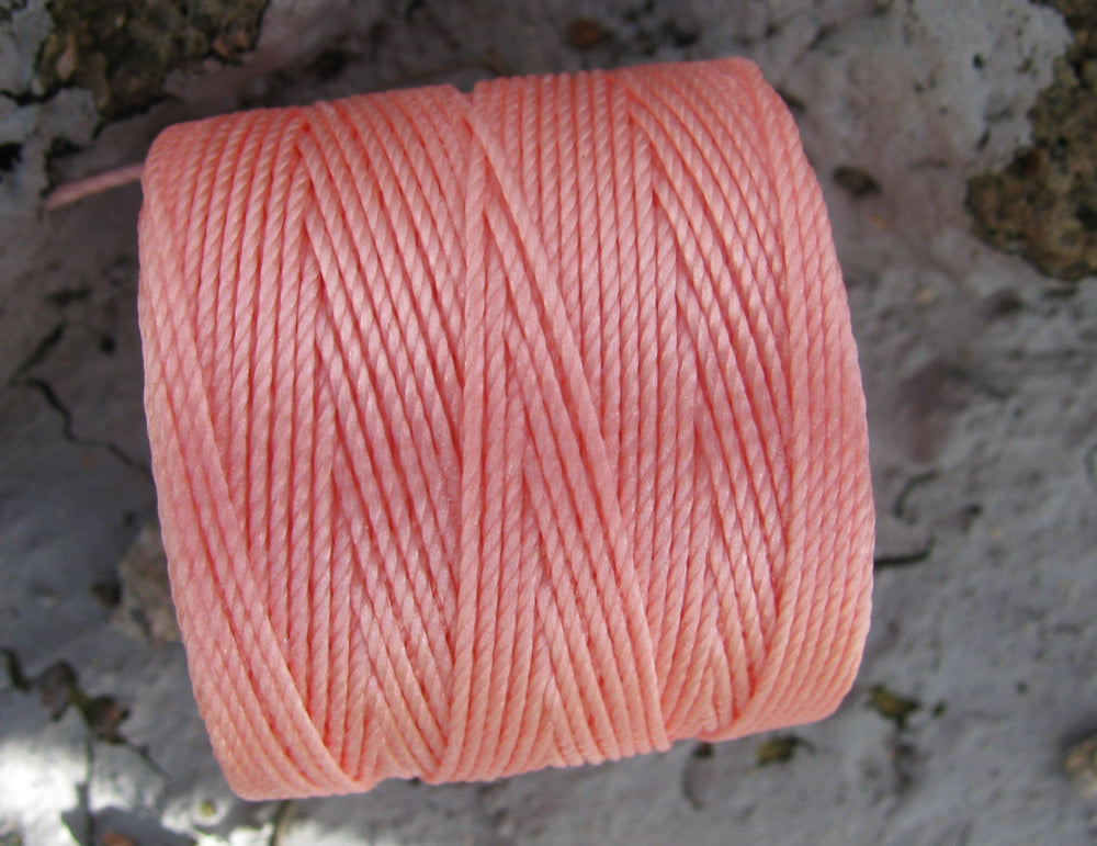 S- Lon bead cord - Coral Pink , 1 rulle