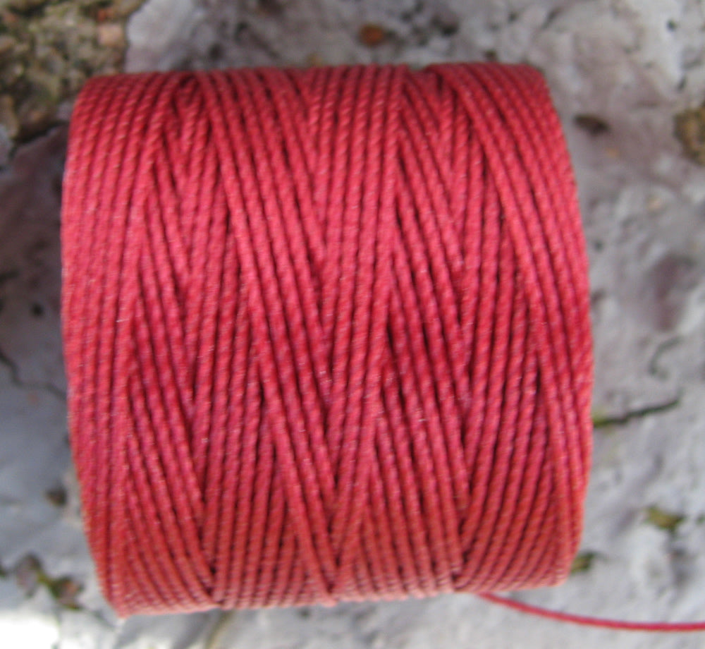 S- Lon bead cord - Dark Red , 1 rulle