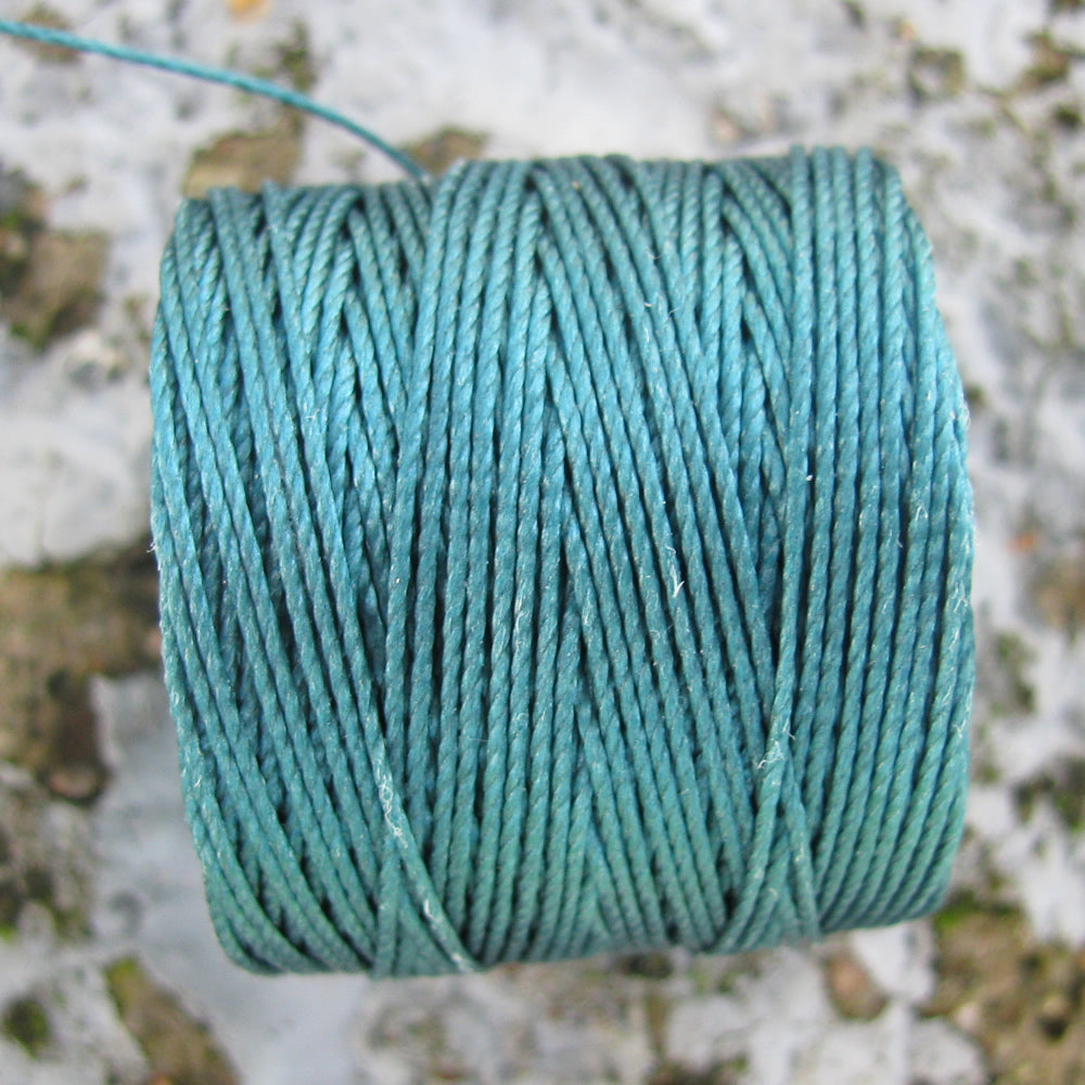 S- Lon bead cord - Green Blue, 1 rulle