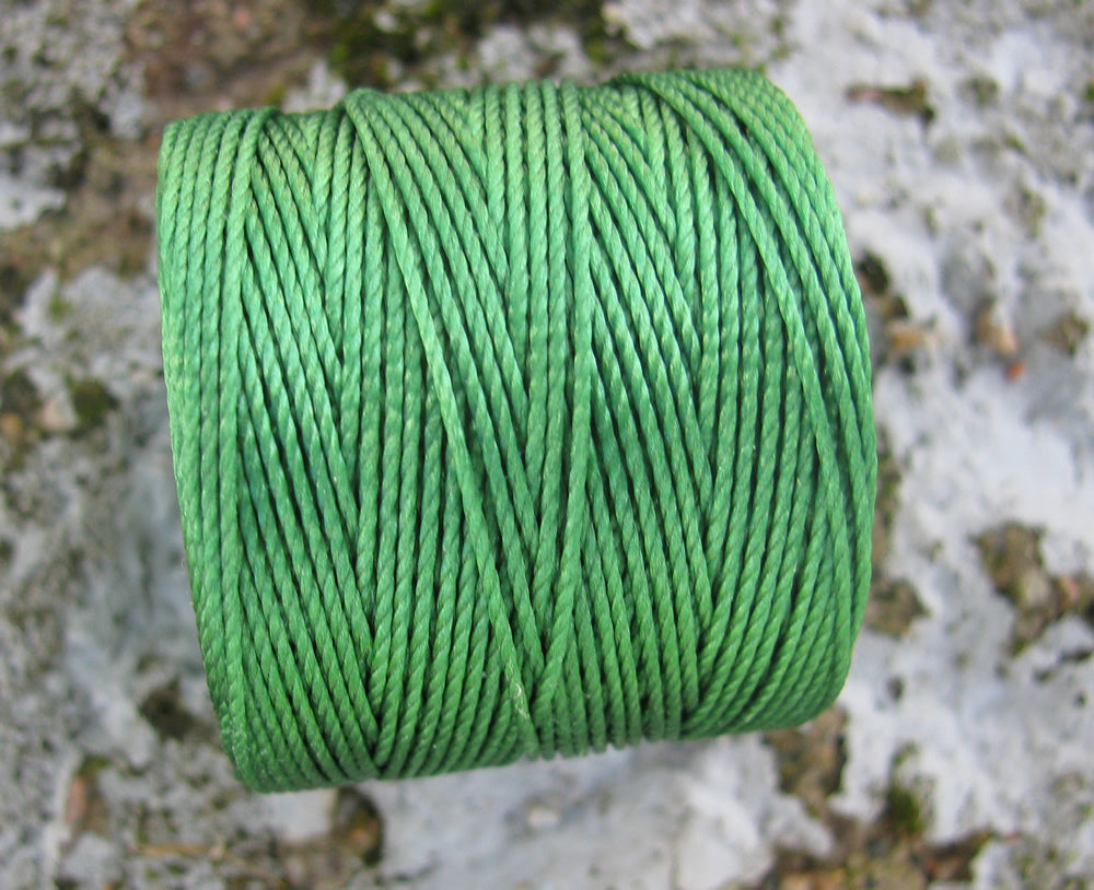 S- Lon bead cord - Green / Grön, 1 rulle