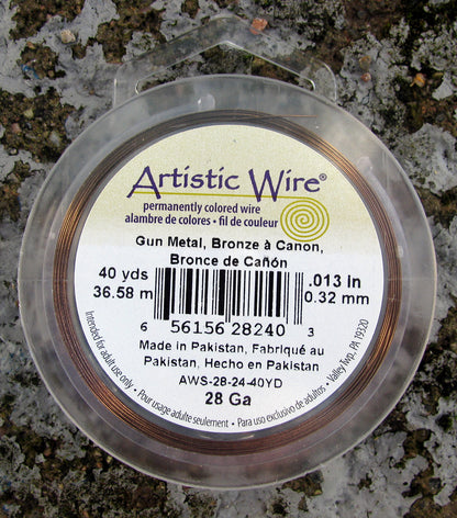 Artistic Wire 28 Ga - Gun Metal, 1 rulle