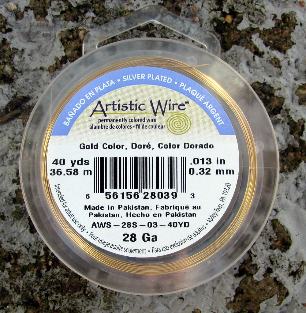 Artistic Wire 28 Ga - Silver pläterad, Guldfärgad 1 rulle