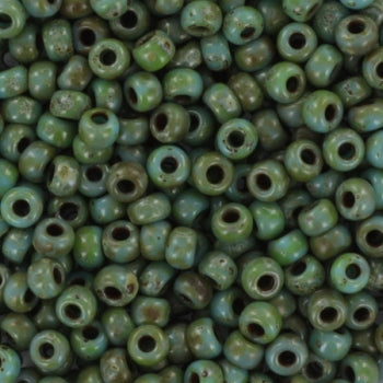 Miyuki seed beads - Picasso Seafoam Green 8/0