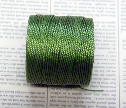 S- Lon bead cord - Avocado, 1 rulle