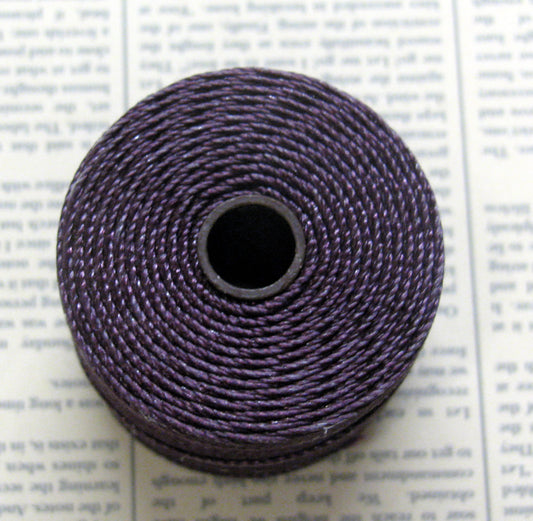 S- Lon bead cord - Eggplant, 1 rulle