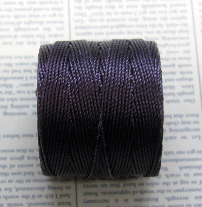 S- Lon bead cord - Eggplant, 1 rulle