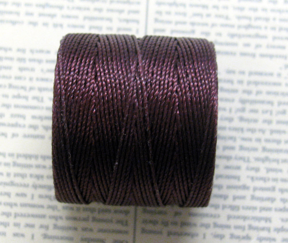 S- Lon bead cord - Burgundy, 1 rulle