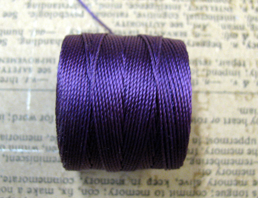 S- Lon bead cord - Plum, 1 rulle