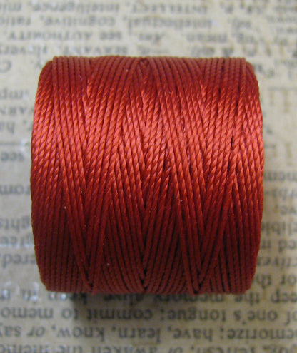 S- Lon bead cord - Shanghai Red, 1 rulle