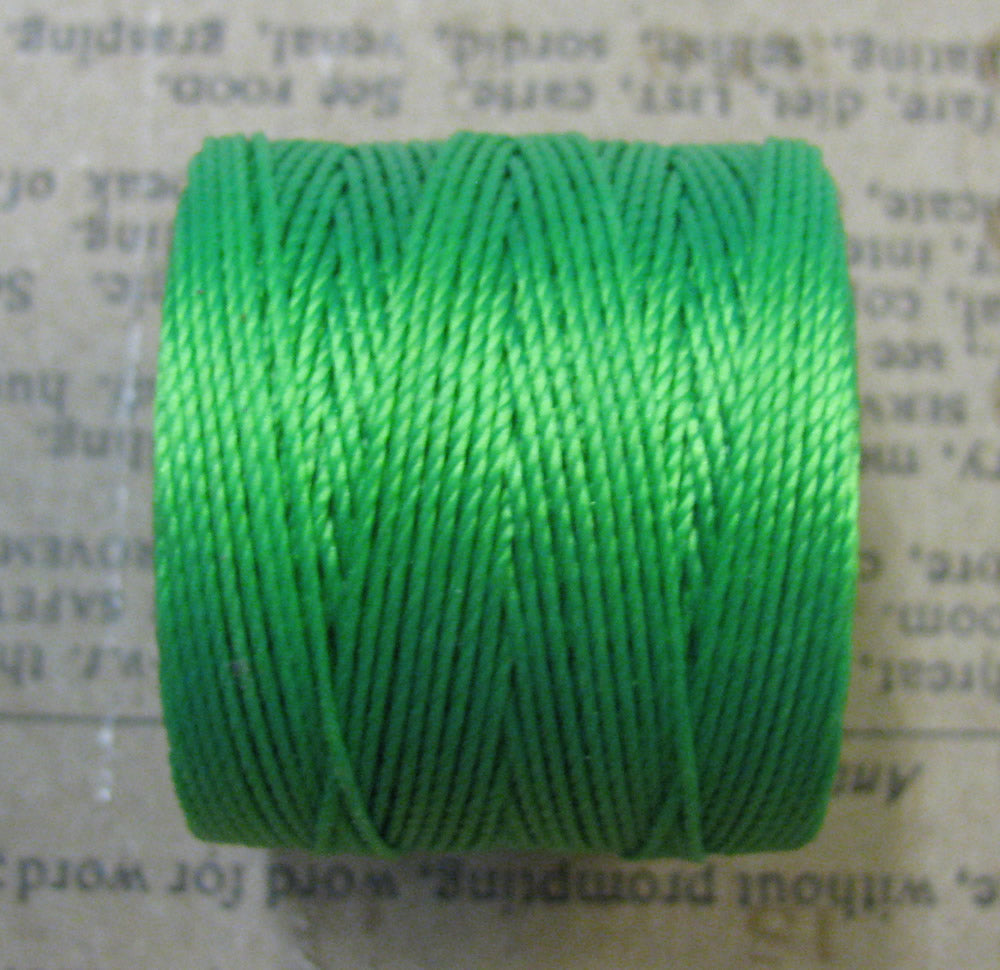 S- Lon bead cord - Neon Green / Neon Grön, 1 rulle