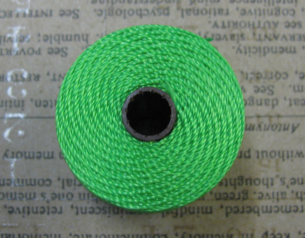 S- Lon bead cord - Neon Green / Neon Grön, 1 rulle