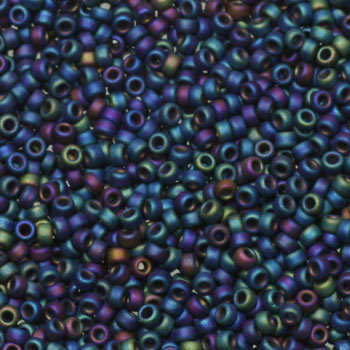 Miyuki seed beads - Matte Opaque Multi Iris 15/0