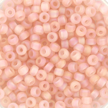 Miyuki seed beads - Matte Transparent Light Tea Rose AB 8/0