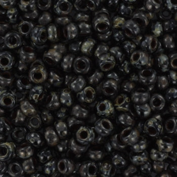 Miyuki seed beads - Picasso Smokey Black Matte 8/0