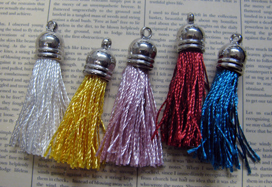 Hänge tassel - Trådar, Mix 45mm, 5- pack