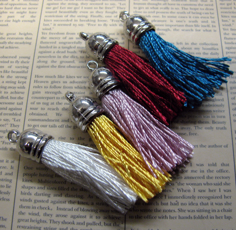 Hänge tassel - Trådar, Mix 45mm, 5- pack