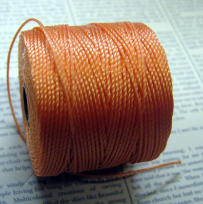 S- Lon bead cord - Pumpkin, 1 rulle