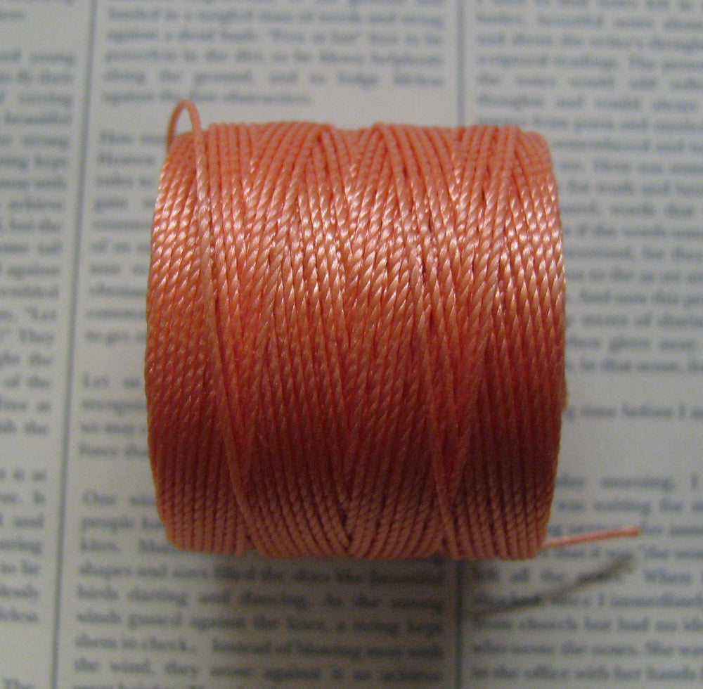 S- Lon bead cord - Pumpkin, 1 rulle