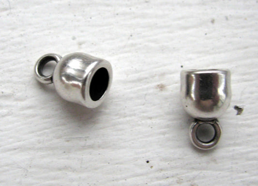 Ändfäste antiksilverfärgade - Rundade med ögla, 5,2mm, 2- pack