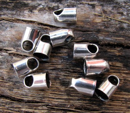 Ändfäste Silverfärgade - Runt hål , 4,2mm, 10- pack