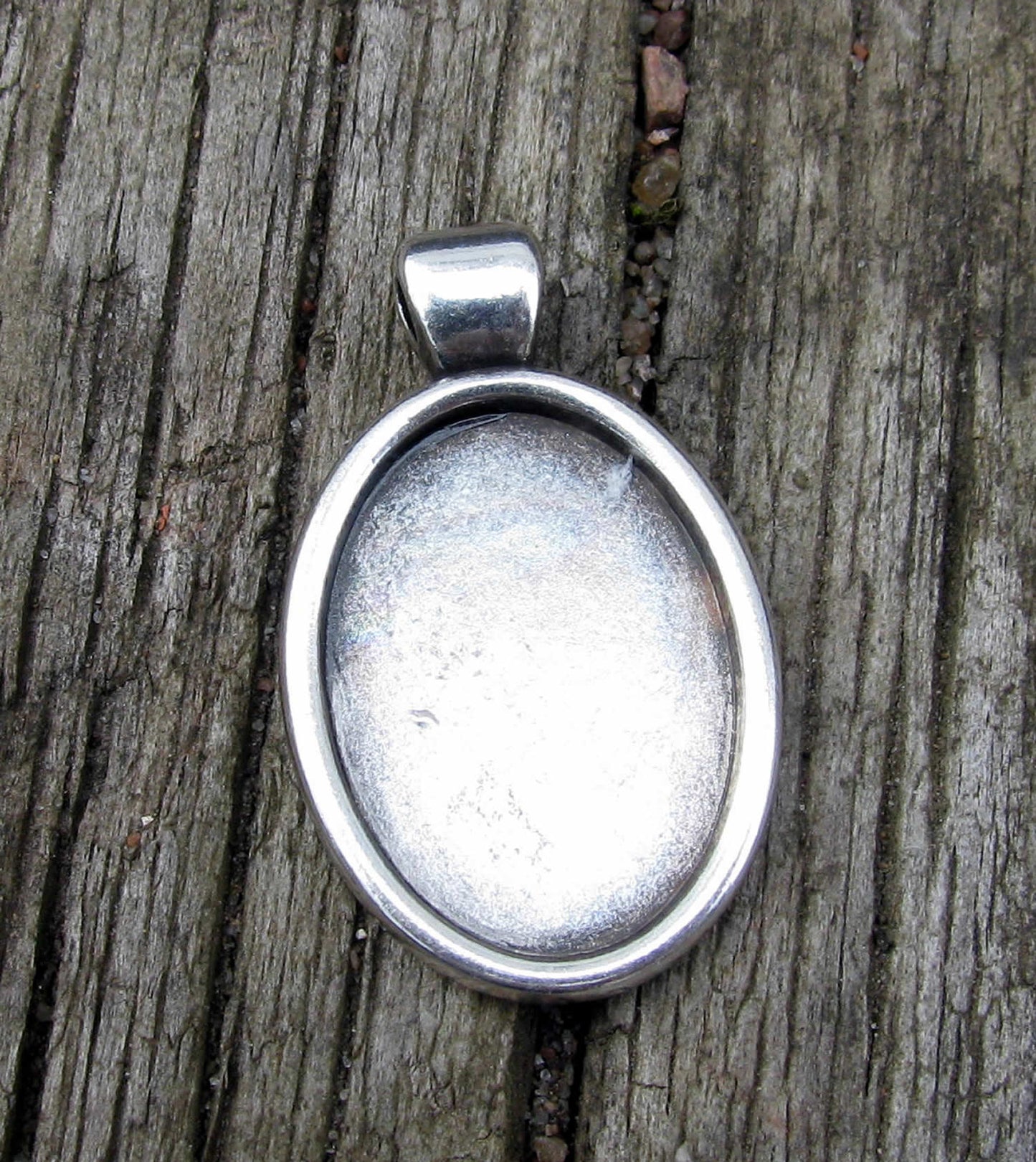 Ramberlock Silverfärgad - Oval stilren 18x13mm, 1 styck